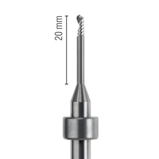 Fraise d'usinage PMMA pour usineuse DCS, longueur 53 mm, 1 lames, col 20 mm, mandrin 6 mm, 020. Acurata