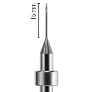 Fraise d'usinage Zircone pour usineuse DCS, longueur 53 mm, 2 lames, col 15 mm, mandrin 6 mm, 010. Acurata