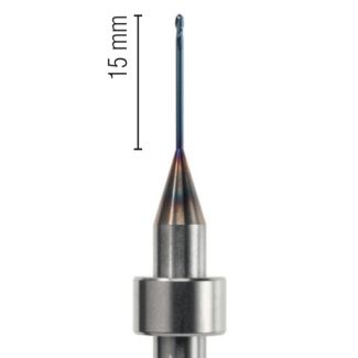 Fraise d'usinage Zircone pour usineuse DCS, longueur 53 mm, 2 lames avec traitement AC-Blue, col 15 mm, mandrin 6 mm, 010. Acurata