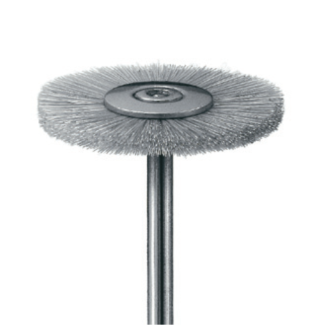 Brossette douce en poils de chèvre pour le polissage avec la pâte. S’adapte sur mandrin 305.104.050 ou 305.104.080