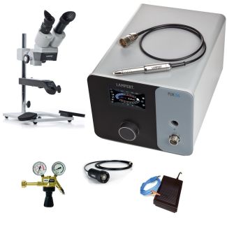 PUK D6 - Pack complet avec générateur + microscope + pédale + régulateur + 10 électrodes + affûteur d'électrodes. Lampert