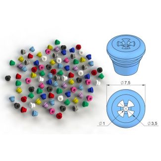 Réassort Plug Silicone 11 couleurs disponibles, pochette de 8 pièces, pour kit Nichrominox